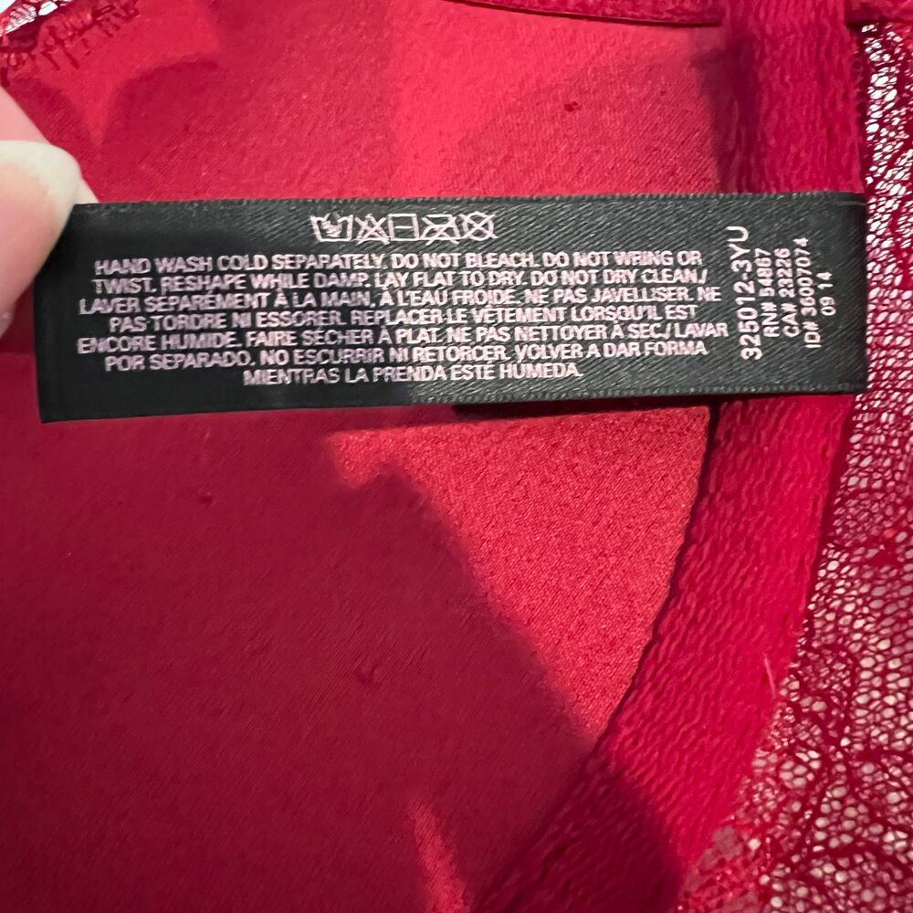 Victoria’s Secret Balconette Bra 32C Strappy Red Lace Long Line Corset Push Up - Picture 5 of 11